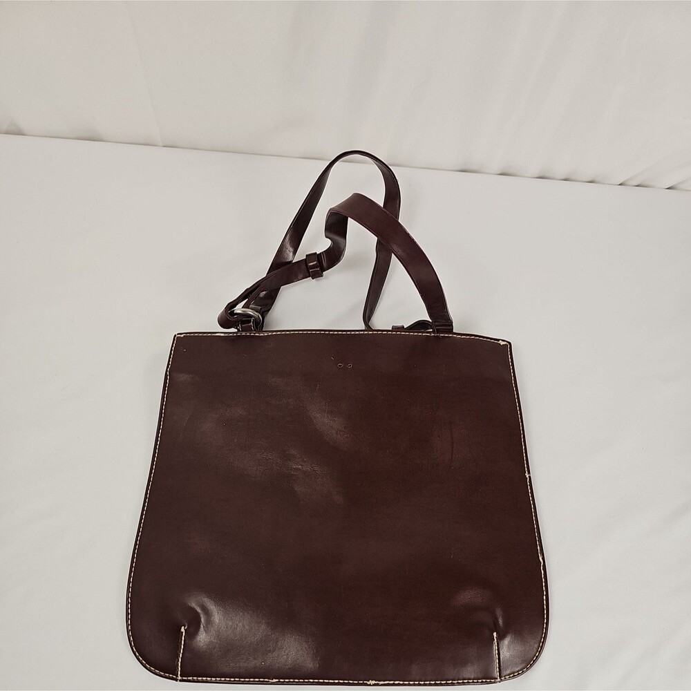 Vintage Y2K XOXO New York Brown Vinyl Shoulder Tote Bag Purse B14